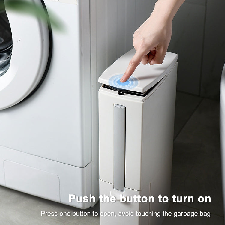 Bathroom Toilet Toilet Brush Integrated Pressing Open Lid Square Trash Can Set with Brush