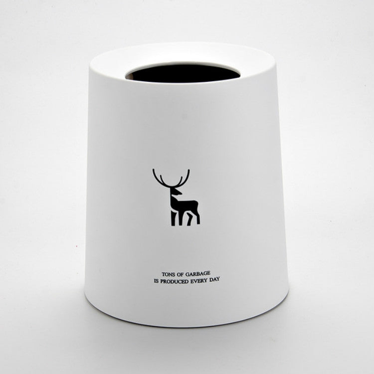 8L Living Room Bedroom Office Round Double-layer Uncovered Trash Can