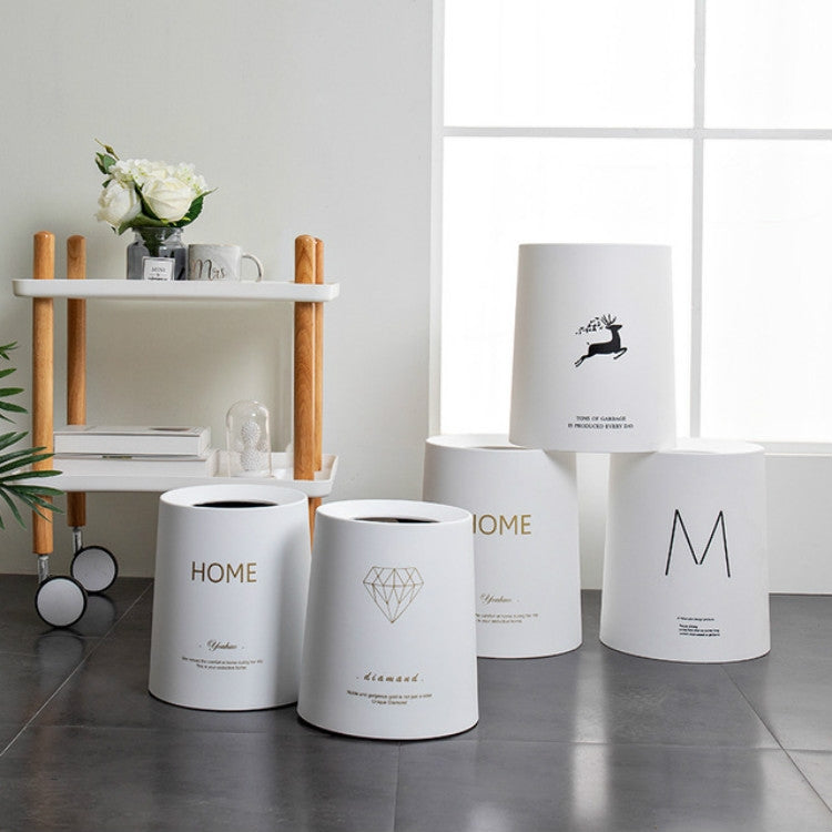 8L Living Room Bedroom Office Round Double-layer Uncovered Trash Can