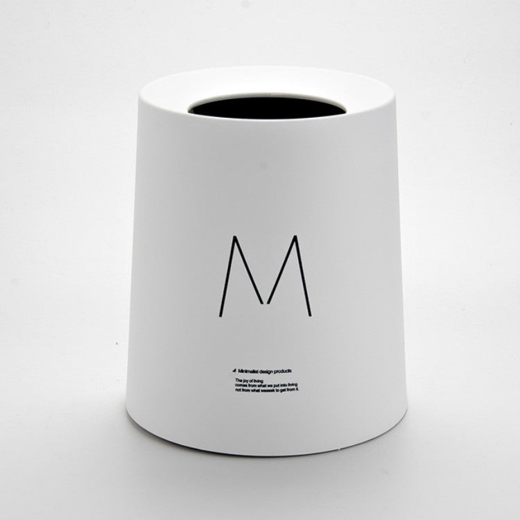 8L Living Room Bedroom Office Round Double-layer Uncovered Trash Can