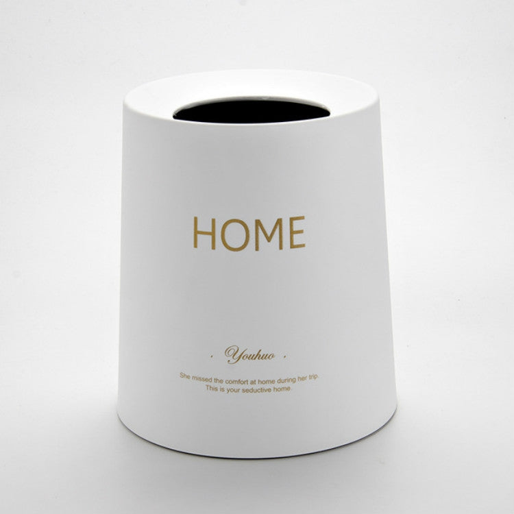 8L Living Room Bedroom Office Round Double-layer Uncovered Trash Can