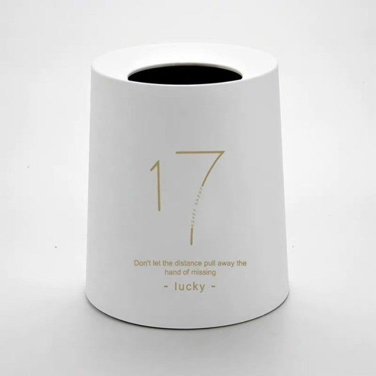 8L Living Room Bedroom Office Round Double-layer Uncovered Trash Can