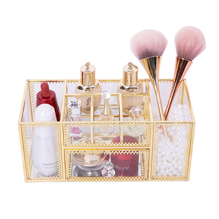 Glass Storage Box Manicure Skin Care Cosmetic Brush Tool Desktop Storage Cosmetic Box