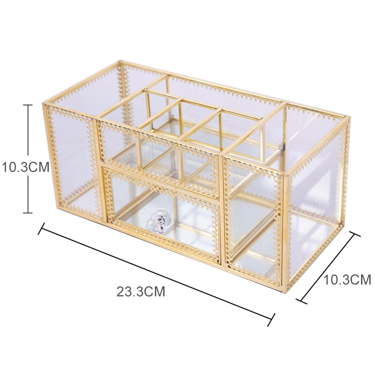 Glass Storage Box Manicure Skin Care Cosmetic Brush Tool Desktop Storage Cosmetic Box