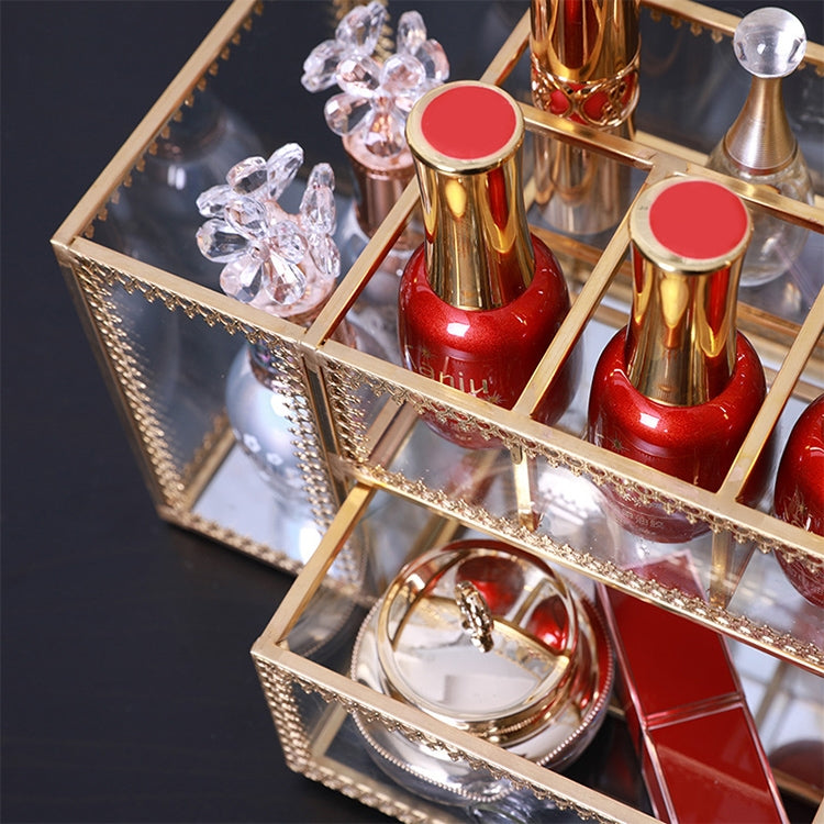 Glass Storage Box Manicure Skin Care Cosmetic Brush Tool Desktop Storage Cosmetic Box