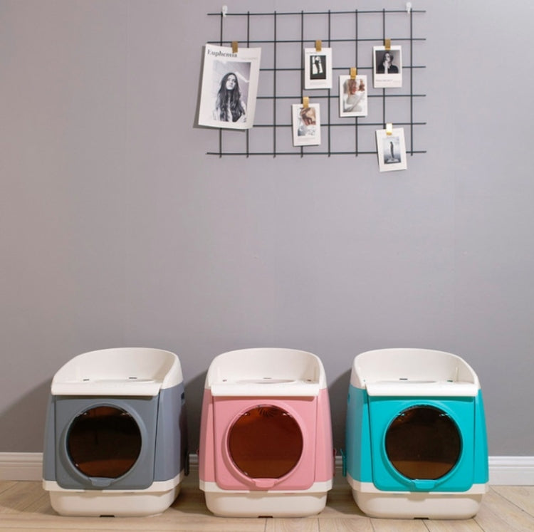 Plastic Flip Cover Fully Enclosed Deodorant Litter Box Pet Potty