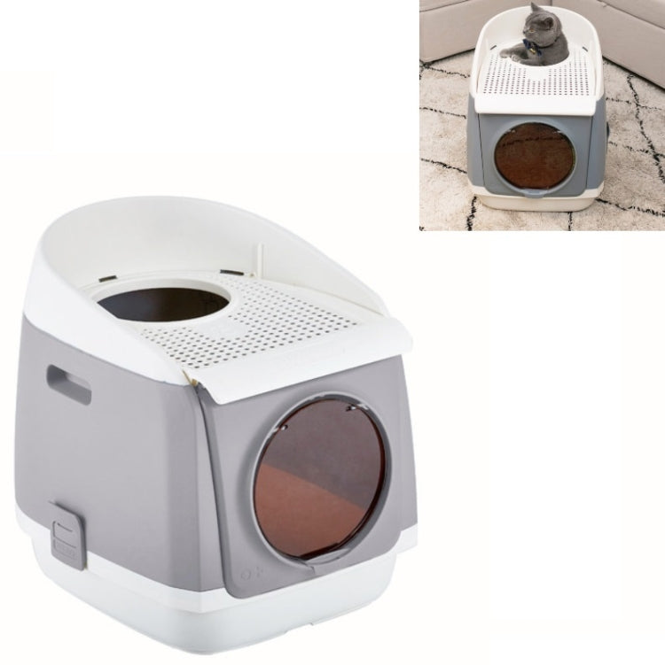 Plastic Flip Cover Fully Enclosed Deodorant Litter Box Pet Potty