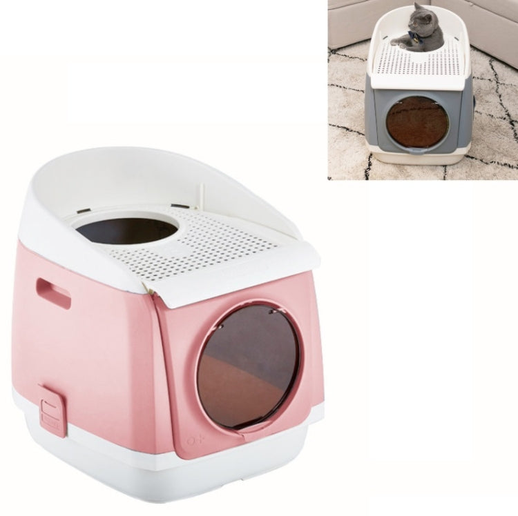 Plastic Flip Cover Fully Enclosed Deodorant Litter Box Pet Potty