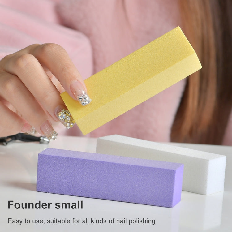 10 PCS White Tofu Block Nail Polish Four Squares High Elastic Cotton Manicure Sand Block