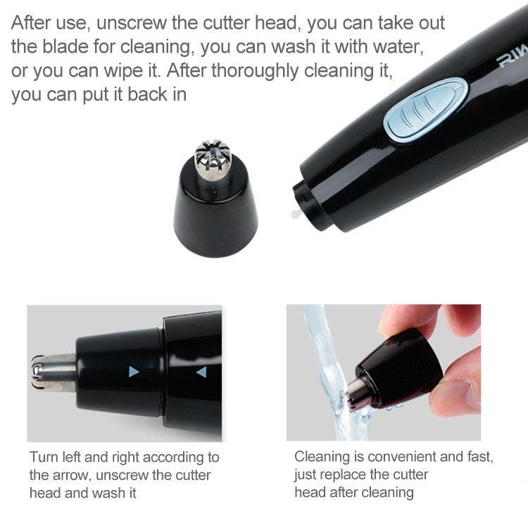 Riwa Waterproof Rechargeable Eyebrow Trimming and Nose Hair Trimmer for Men