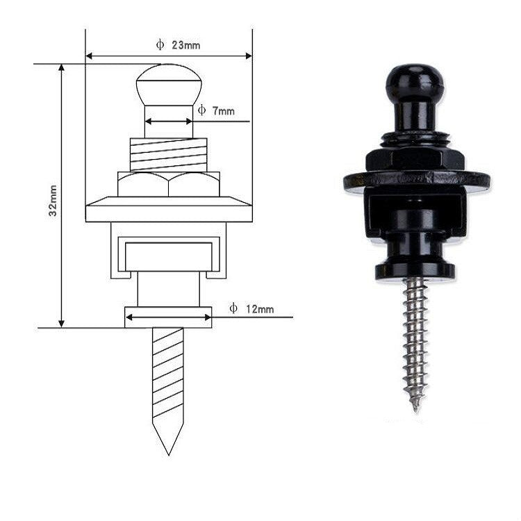 Metal Universal Guitar Strap Buckle Strap Nail Anti-off Guitar Tail Nail