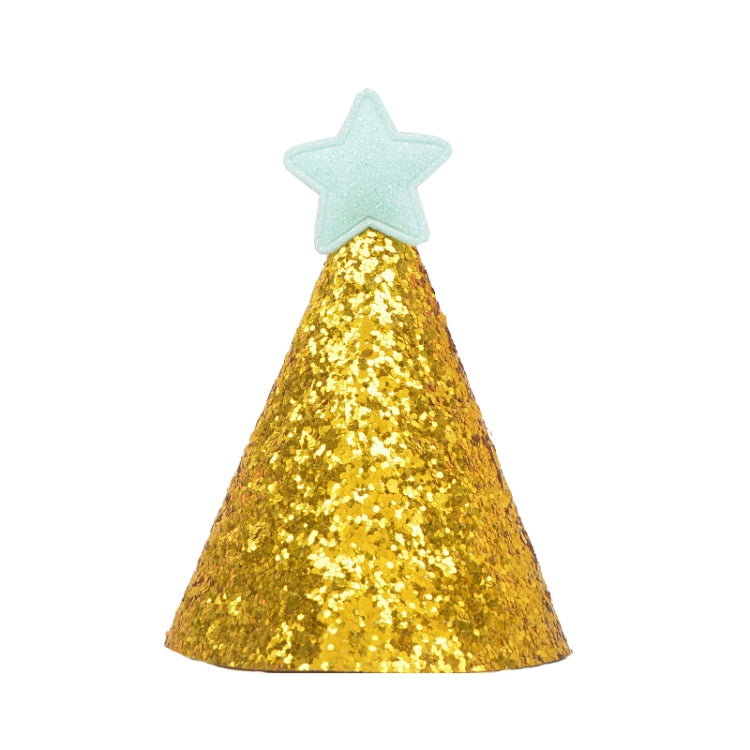 10 PCS Golden Birthday Hat Children Age Dress up Star Hat Glitter Cake Cap