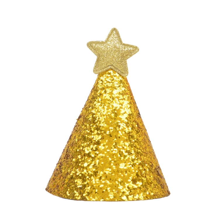 10 PCS Golden Birthday Hat Children Age Dress up Star Hat Glitter Cake Cap