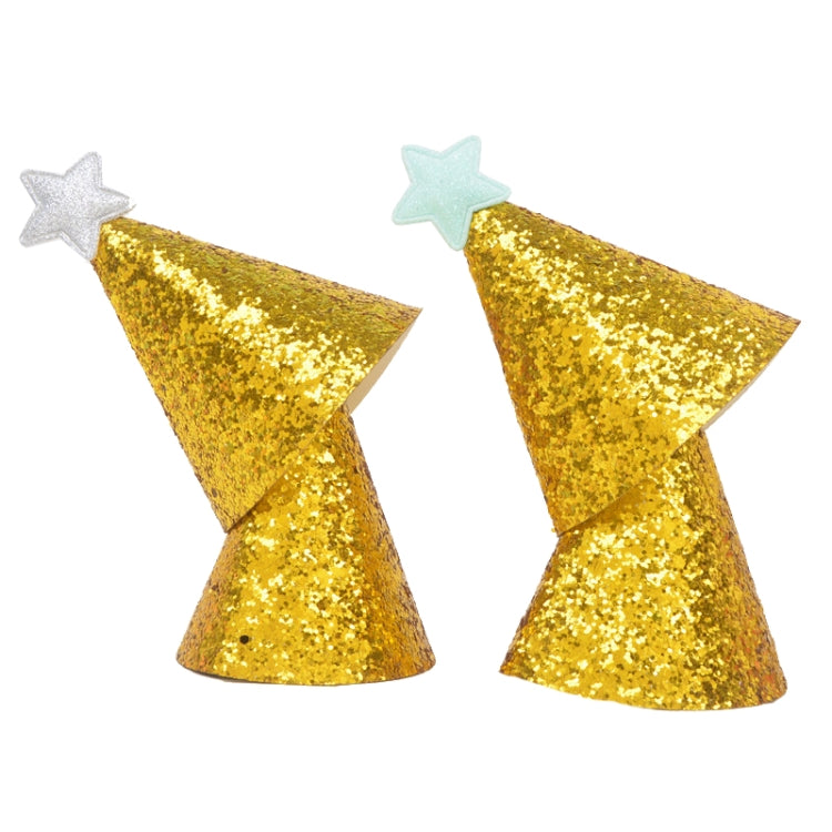 10 PCS Golden Birthday Hat Children Age Dress up Star Hat Glitter Cake Cap