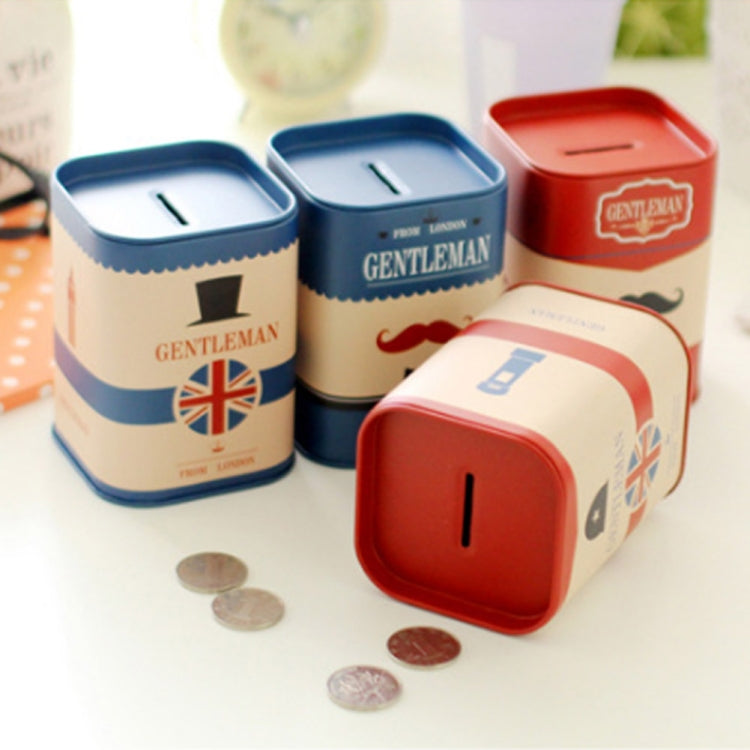 Personalise Square Piggy Bank Logbook Series Tin Plate Box Money Saving Pot Coin Box