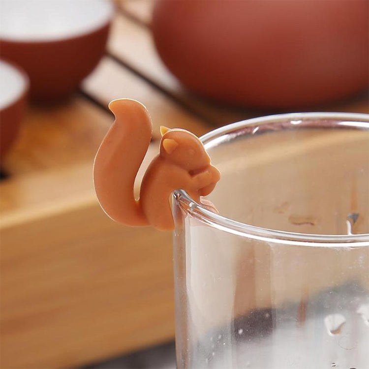 10 PCS Silicone Squirrel Tea Bag Multi-function Wine Glass Cup Recognizer