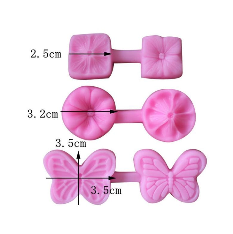 2 PCS Flower Texture Silicone Mould Petal Grain Road Four-Leaf Clover Two-Piece Pressed Ultra-Light Clay Soft Clay Tool