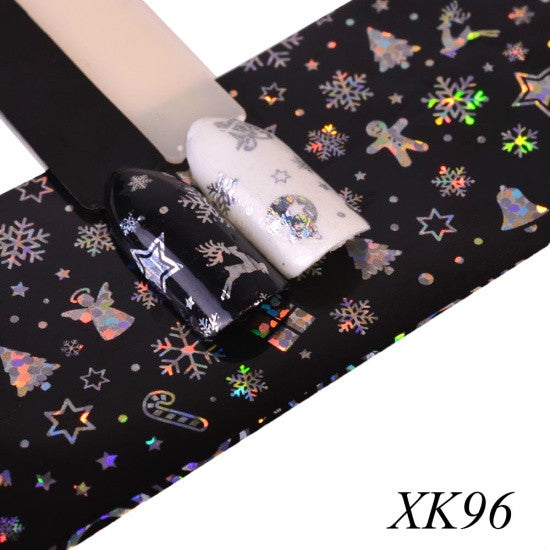 3 PCS Christmas Snowflake Holographic Nail Foils Christmas Winter Nail Art Transfer Foil Sticker