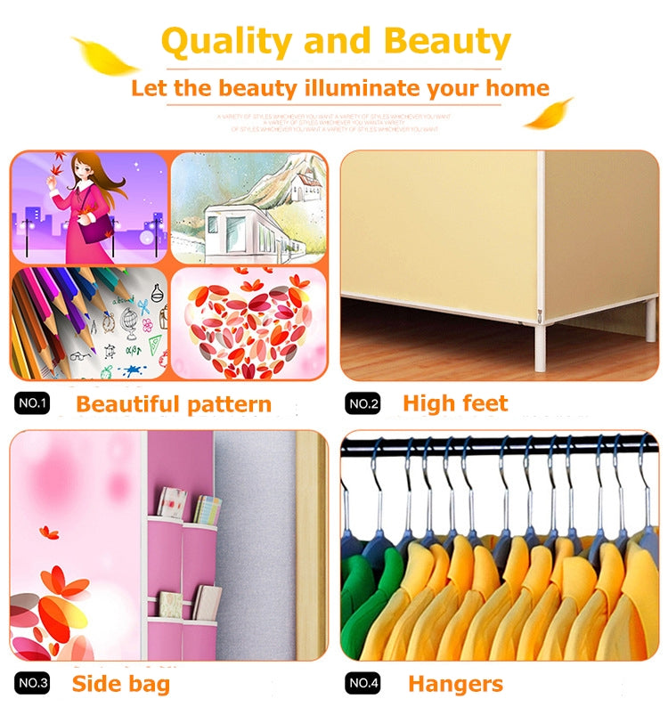Non-woven Fabric Frame Reinforcement Wardrobe DIY Assembly Storage Organizer Detachable Clothing Furniture Shelf