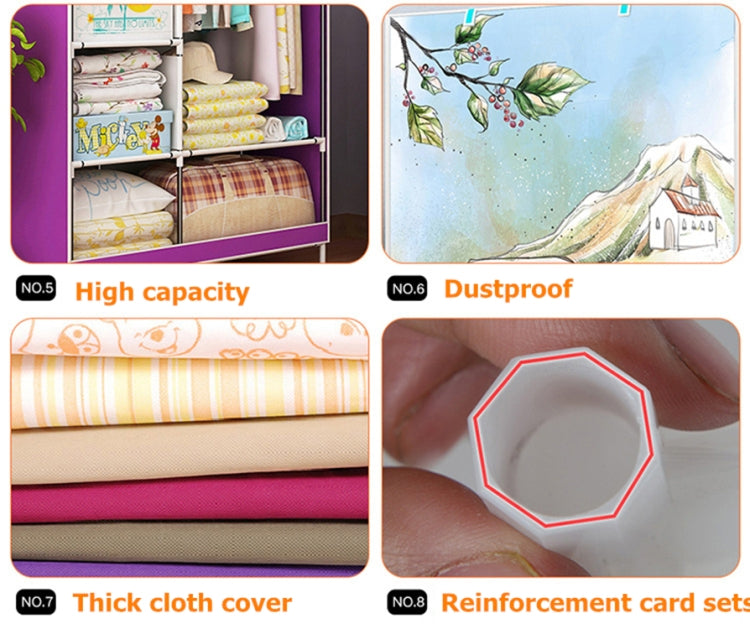 Non-woven Fabric Frame Reinforcement Wardrobe DIY Assembly Storage Organizer Detachable Clothing Furniture Shelf