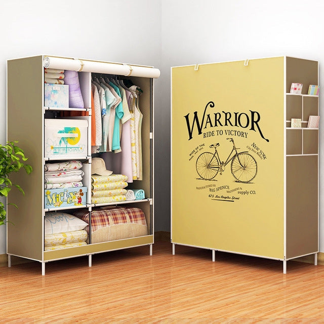 Non-woven Fabric Frame Reinforcement Wardrobe DIY Assembly Storage Organizer Detachable Clothing Furniture Shelf