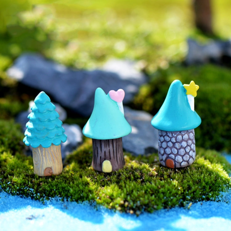 2 PCS Cartoon Tree House Moss Micro-landscape Fleshy Ornaments Jewelry, Random Style Delivery