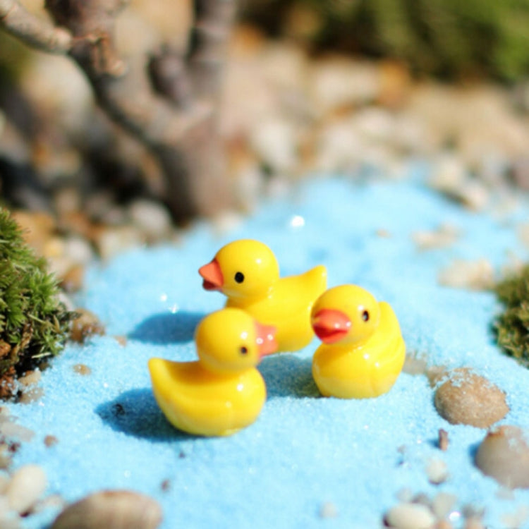 5 PCS Mini Doll House Accessories Resin Three-dimensional Small Yellow Duck Plant Decoration
