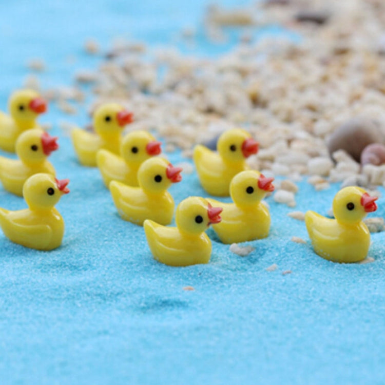 5 PCS Mini Doll House Accessories Resin Three-dimensional Small Yellow Duck Plant Decoration