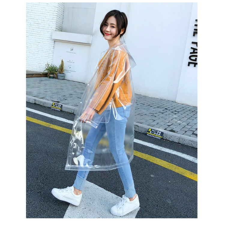 Stylish Portable Outdoor Transparent EVA Raincoat