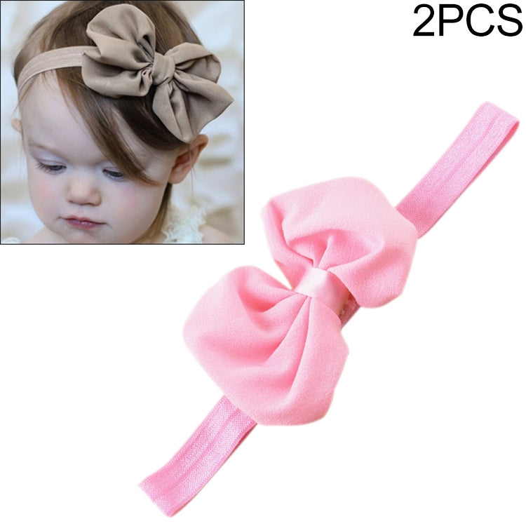 2 PCS Baby Headband Ribbon Chiffon Bow Children Hair Band Headwear