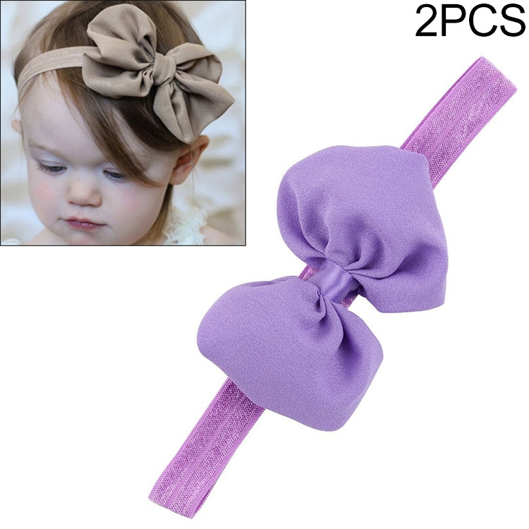 2 PCS Baby Headband Ribbon Chiffon Bow Children Hair Band Headwear