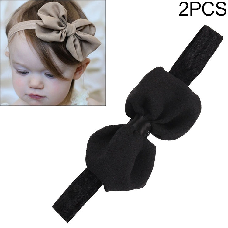 2 PCS Baby Headband Ribbon Chiffon Bow Children Hair Band Headwear