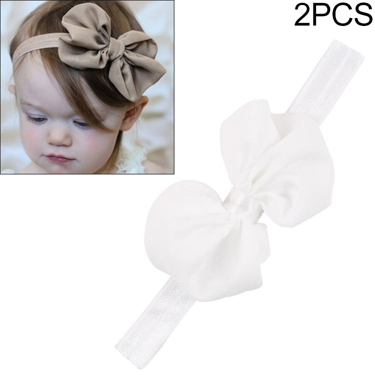 2 PCS Baby Headband Ribbon Chiffon Bow Children Hair Band Headwear