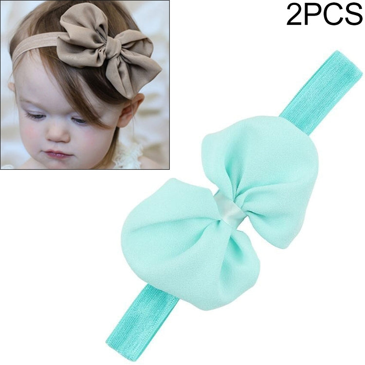 2 PCS Baby Headband Ribbon Chiffon Bow Children Hair Band Headwear