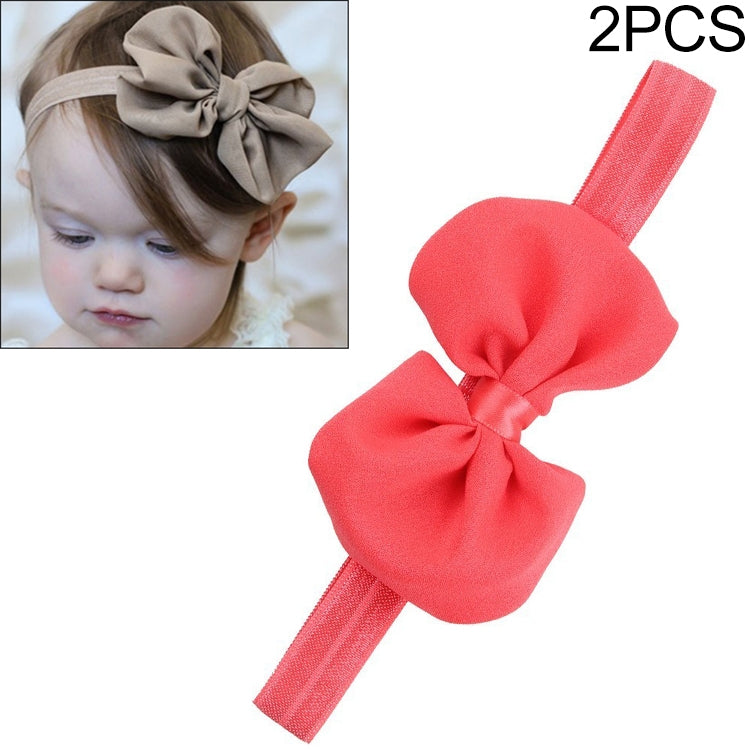2 PCS Baby Headband Ribbon Chiffon Bow Children Hair Band Headwear