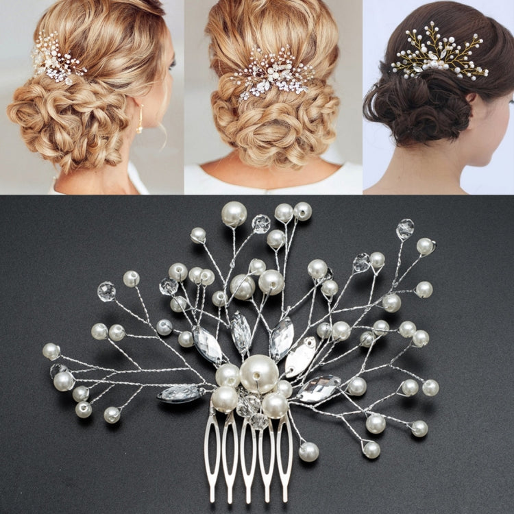 Pearl Women Hair Combs Wedding Hair Accessories Hair Pin Rhinestone Tiara Bridal Clip Crystal Crown Bride Hair Jewelry
