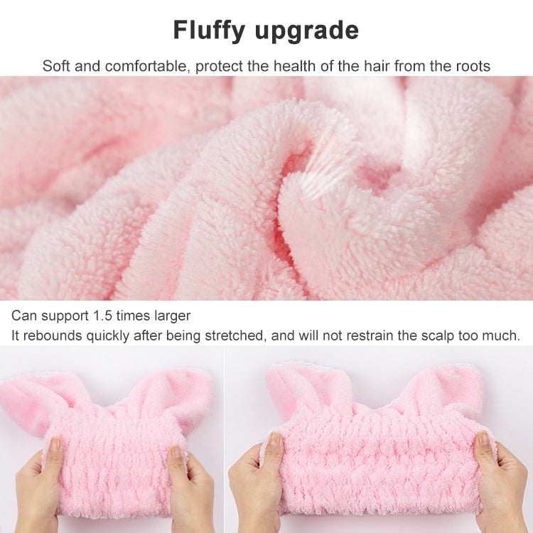 Coral Fleece Soft Absorbent Cat Ear Dry Hair Cap Thickened Adult Shower Cap