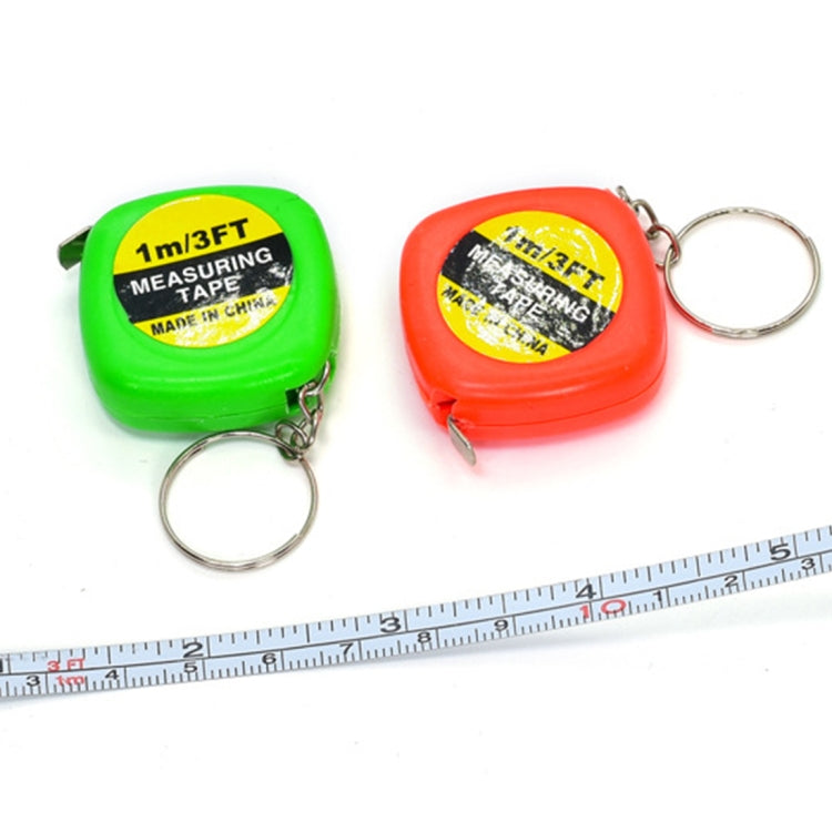 4 PCS Portable Easy to Retract Square Small Tape Measure Key Ring Pendant