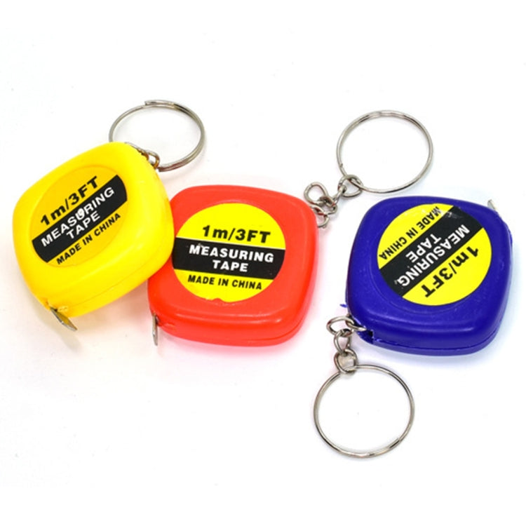 4 PCS Portable Easy to Retract Square Small Tape Measure Key Ring Pendant
