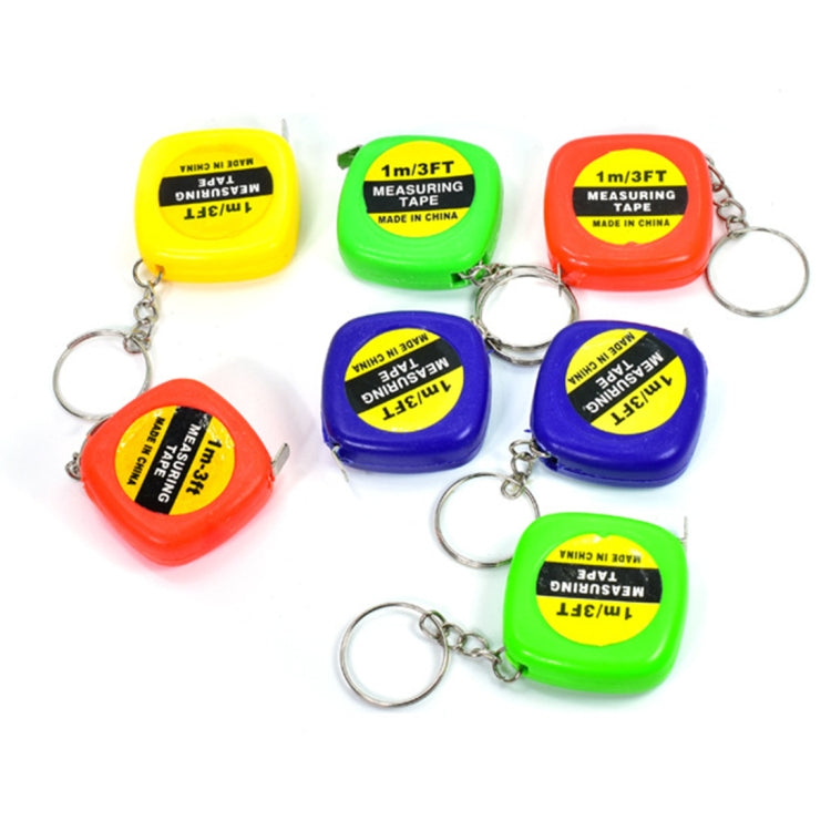 4 PCS Portable Easy to Retract Square Small Tape Measure Key Ring Pendant