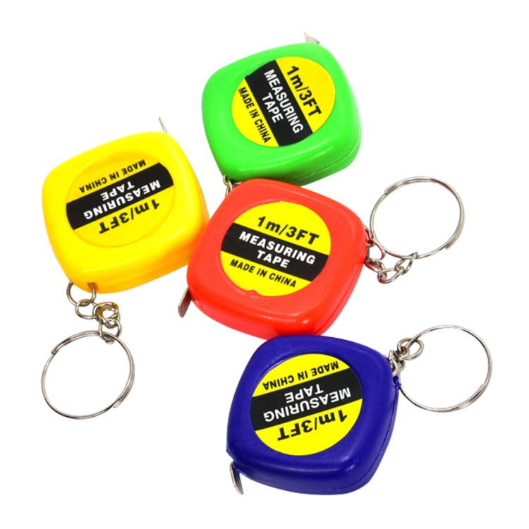 4 PCS Portable Easy to Retract Square Small Tape Measure Key Ring Pendant