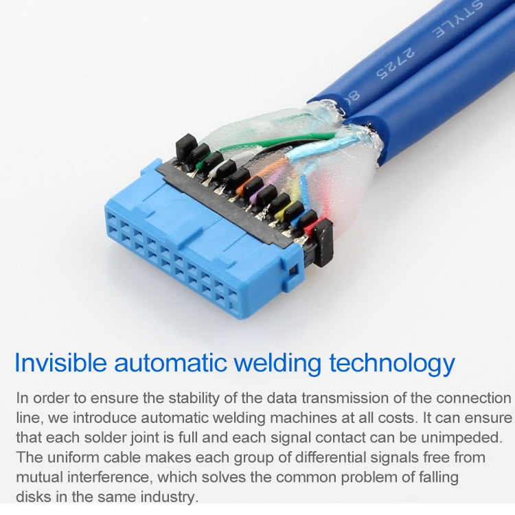 50CM USB3.0 Rear PCI Baffle Line Full Height Chassis DIY With Ear 20pin Transfer Cable