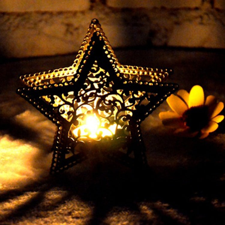 Christmas Decor Moroccan Candlestick Candles Five-pointed Star Colorful Candlestick