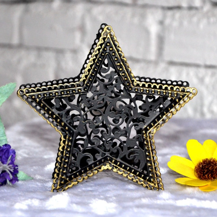Christmas Decor Moroccan Candlestick Candles Five-pointed Star Colorful Candlestick