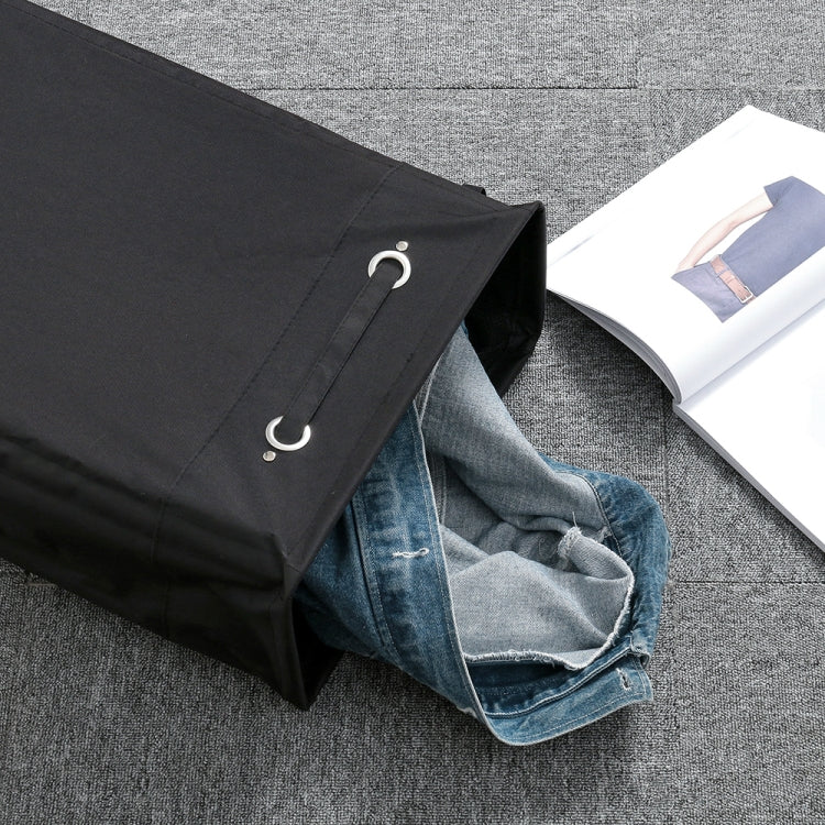 Drawstring Style Laundry Hamper PU Bottom Oxford Cloth Dirty Clothes Storage Bag Small Foldable Laundry Basket