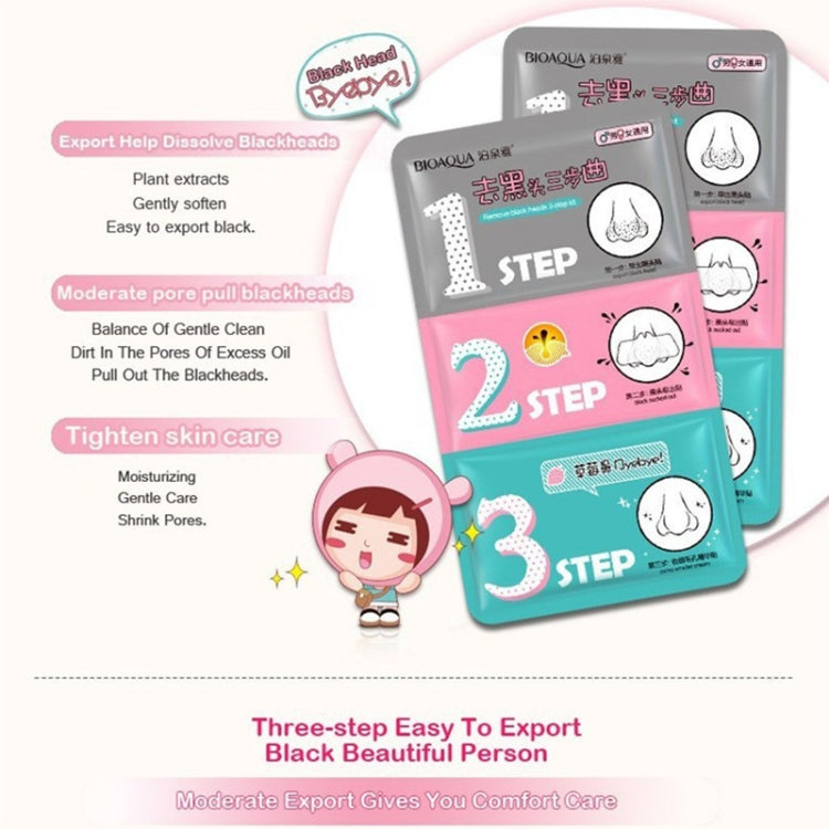 3 PCS Beauty Pig Nose Mask Remove Blackhead Acne Remover Clear Black Head 3 Step Kit Skin