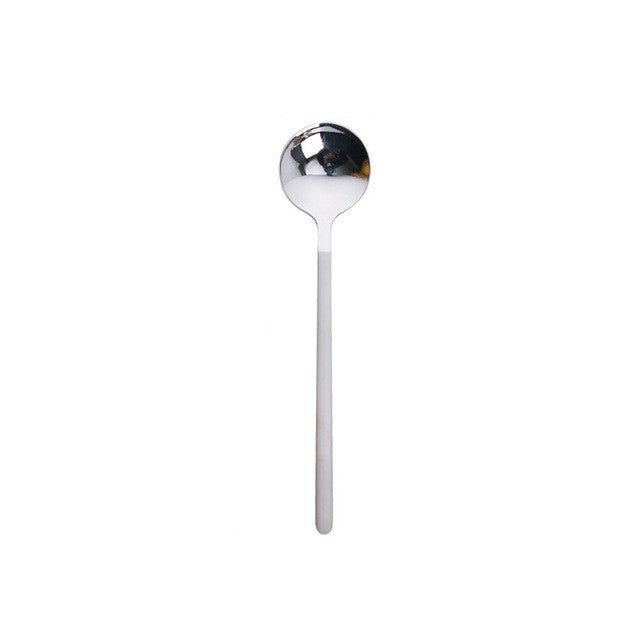 Mini Accessories Coffee Spoon Kitchen Dessertspoon Dining Round Shape Coffee  Stainless Steel Home