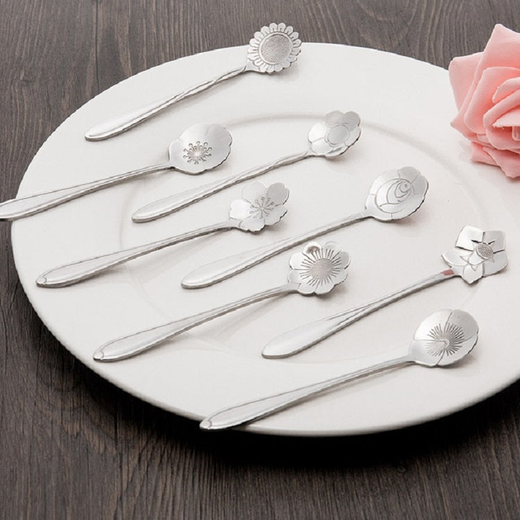3 PCS Stainless Steel Household Creative Flower Spoon Coffee Stirring Spoon