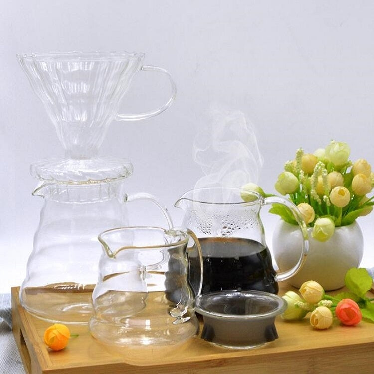 Heat-resistant Hand-made Coffee Glass Pot Cloud Coffee Sharing Pot