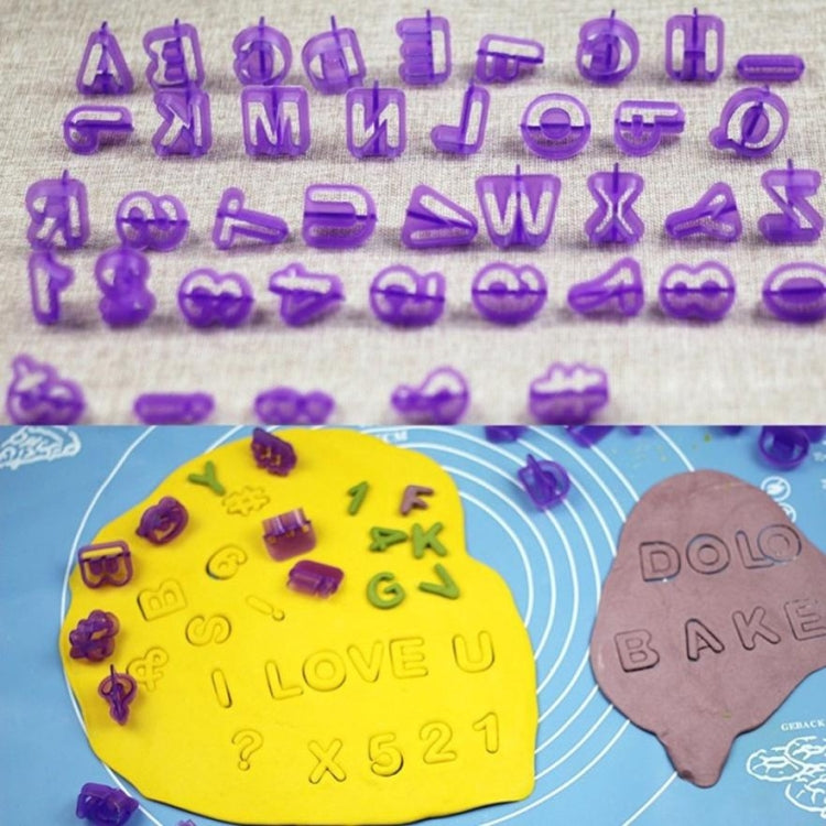 40pcs / Set Alphanumeric Plastic Cookie Molds Symbol Fondant Cake Decorative Printing Molds
